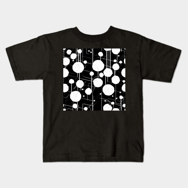 Electronic white lights pattern Kids T-Shirt by SJG-digital